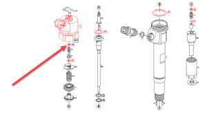 Cale de compensation ressort d'électrovanne d'injecteur BOSCH CR